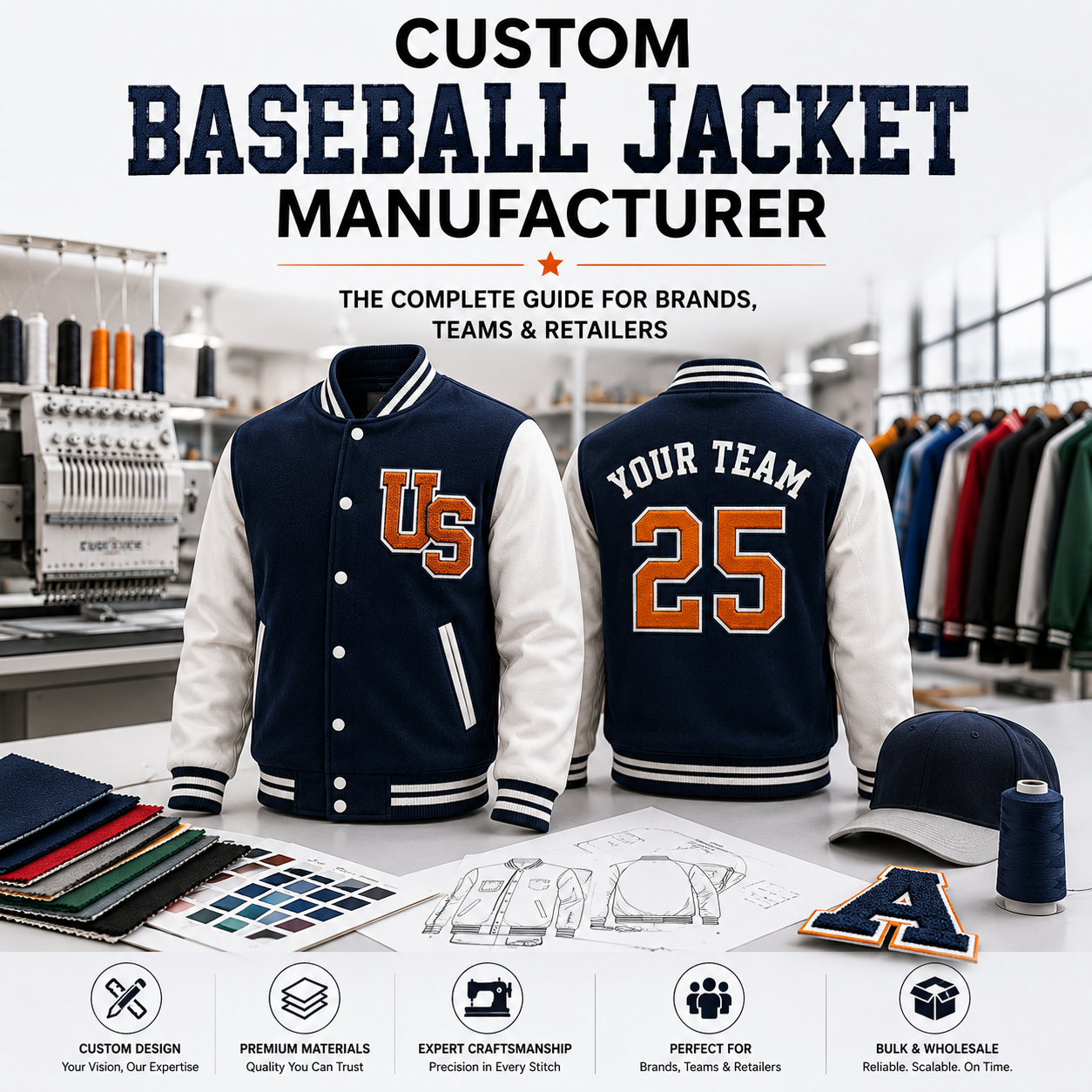 Custom Baseball Jacket Manufacturer: The Complete Guide for Brands, Teams & Retailers