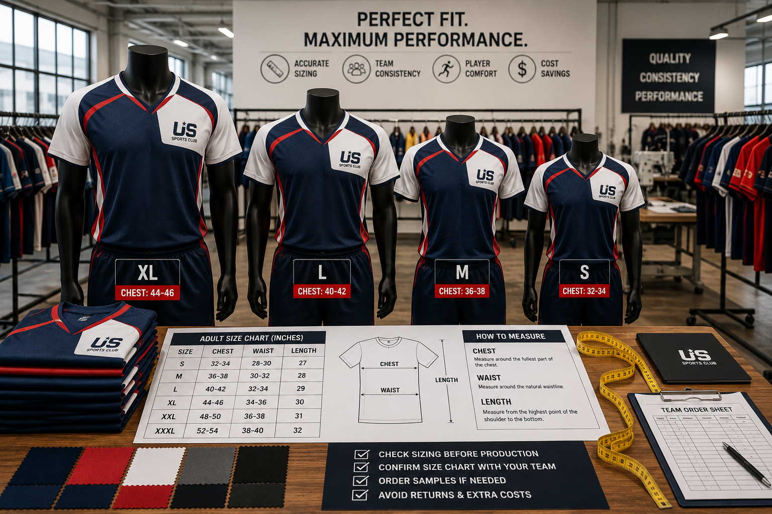 Team Uniform Sizing Guide: How to Avoid Costly Sizing Mistakes on Bulk Orders