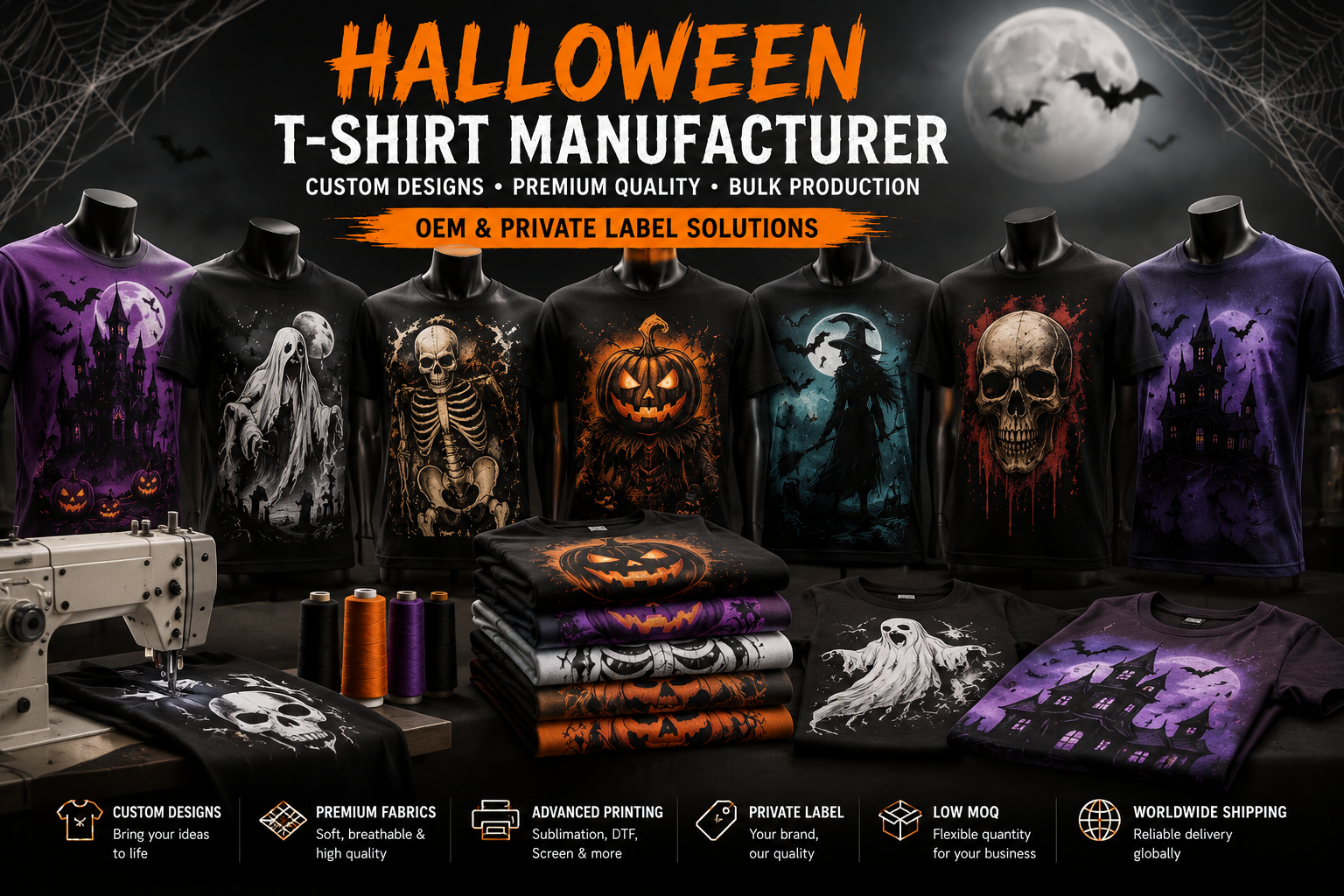 Halloween T-Shirt Manufacturer: Custom OEM & Private Label Halloween T-Shirts