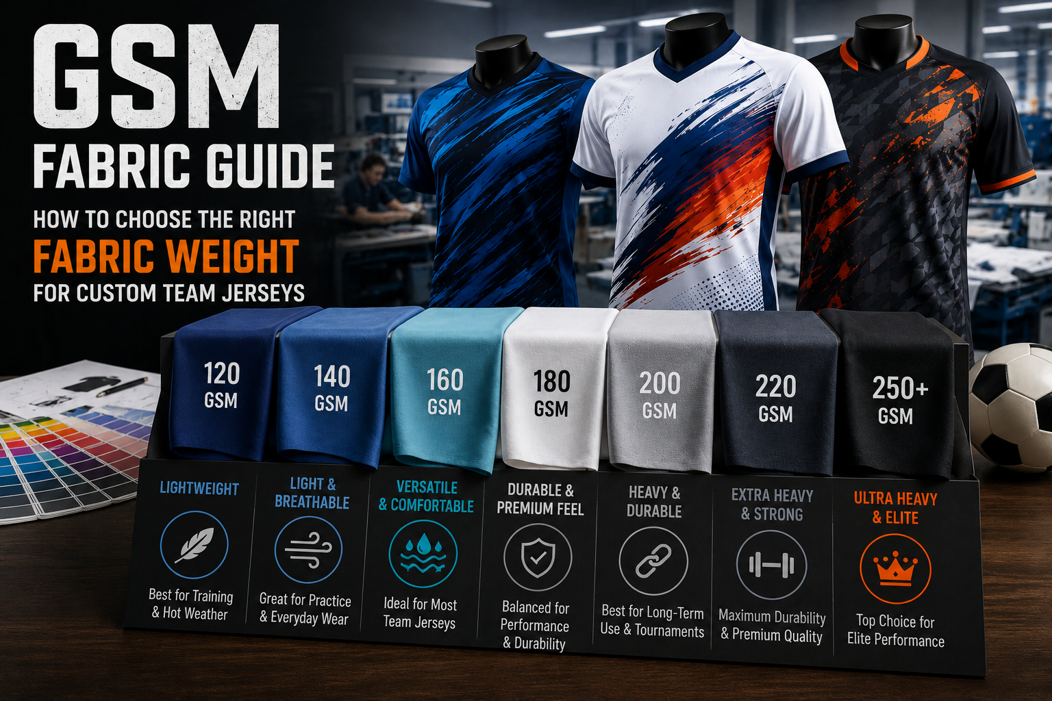 GSM Fabric Guide: How to Choose the Right Fabric Weight for Custom Team Jerseys