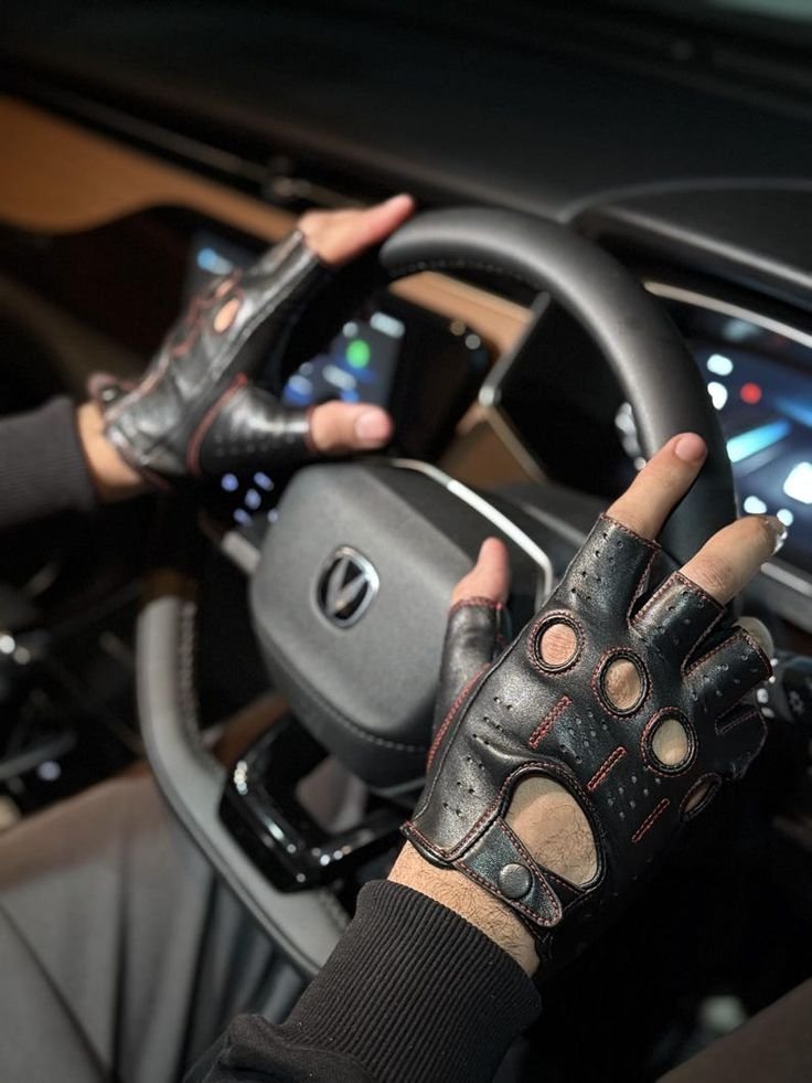 Roadmaster Fingerless Driving Gloves – Premium Leather Gloves for Precision, Style & Control
